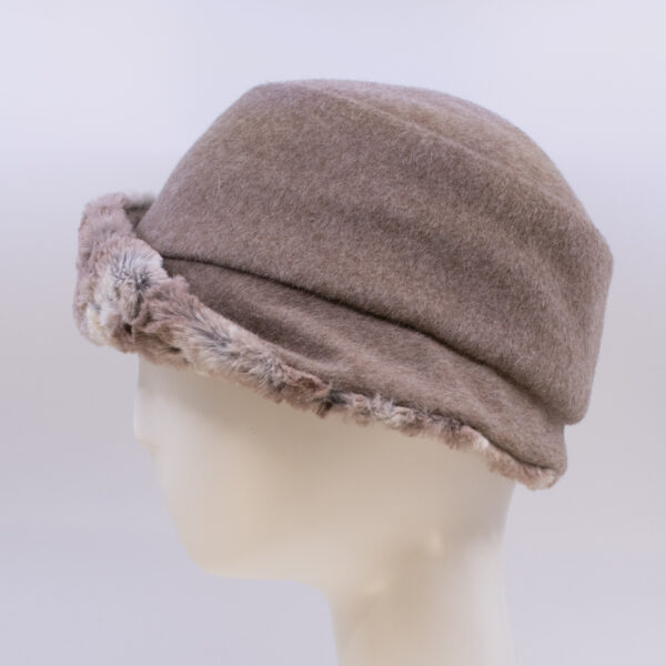 Neutral Zone: Lauren - Sand/Faux Fur (Side View)