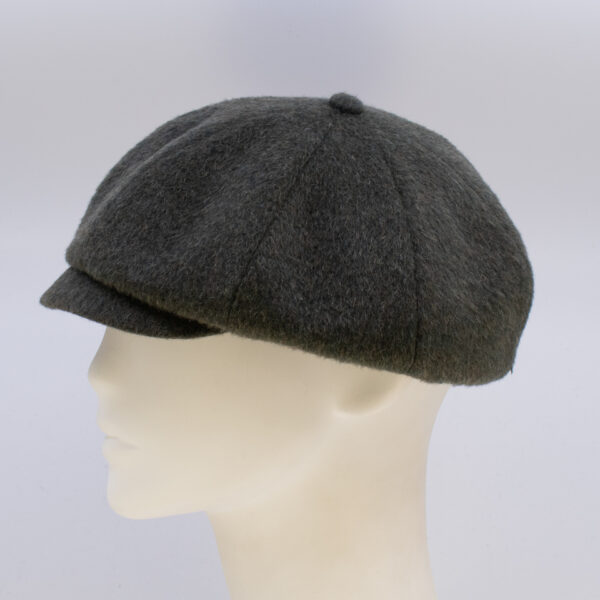 Mohair: Peaky Cap (Mens) - Loden (Side View)