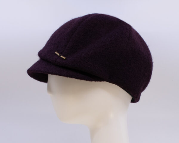 Boiled Wool: Dyllan - Aubergine (Side View)