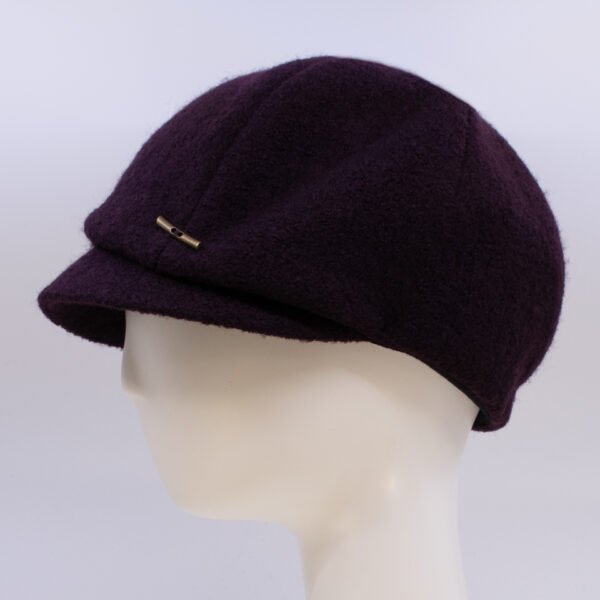 Boiled Wool: Dyllan - Aubergine (Side View)