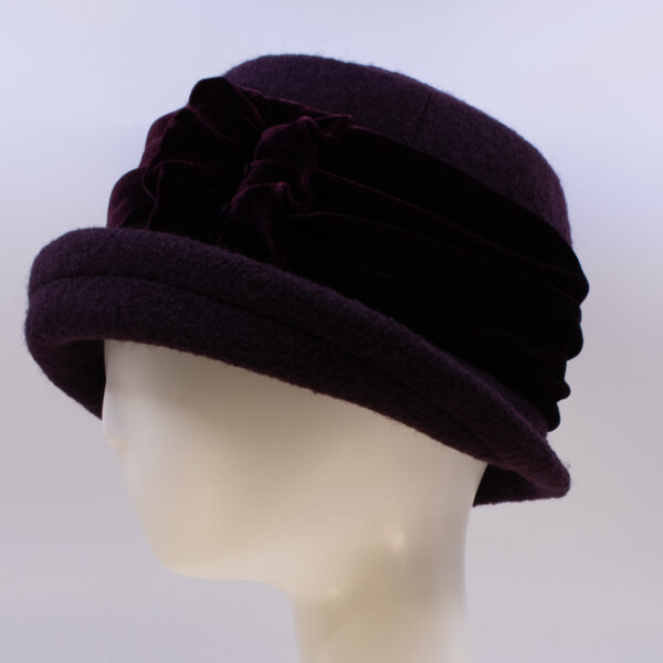 Boiled Wool: Jeanette - Aubergine/Aubergine (Velvet) (Side View)