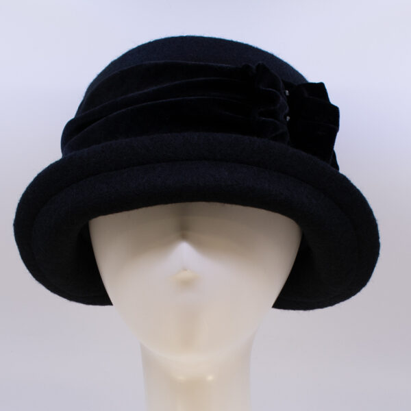 Boiled Wool: Jeanette - Black/Black (Velvet)