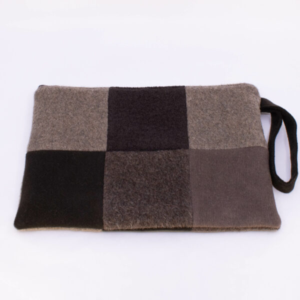 Flat Patchwork Pouch - Browns-2