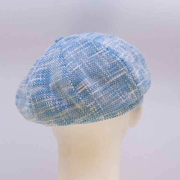 Indigo: Peaky Cap (Mens) - Sky Tweed (Back View)