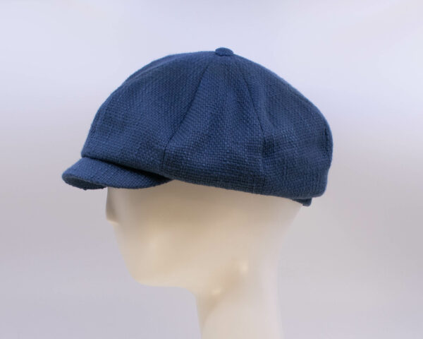 Indigo: Peaky Cap - Navy Burlap (Side View)