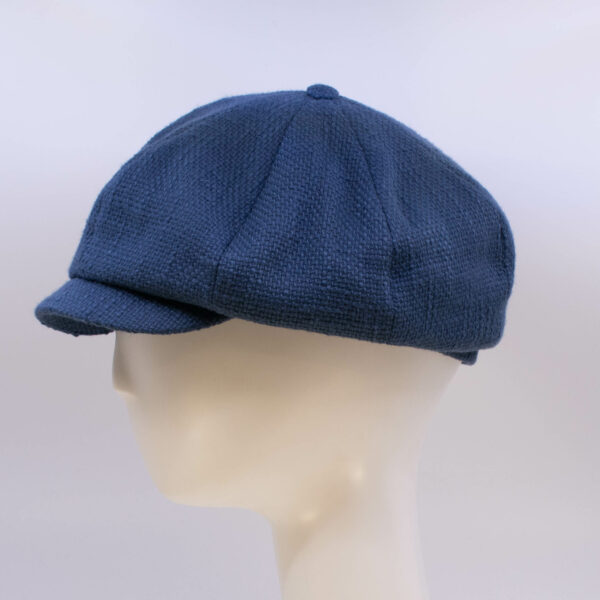 Indigo: Peaky Cap - Navy Burlap (Side View)