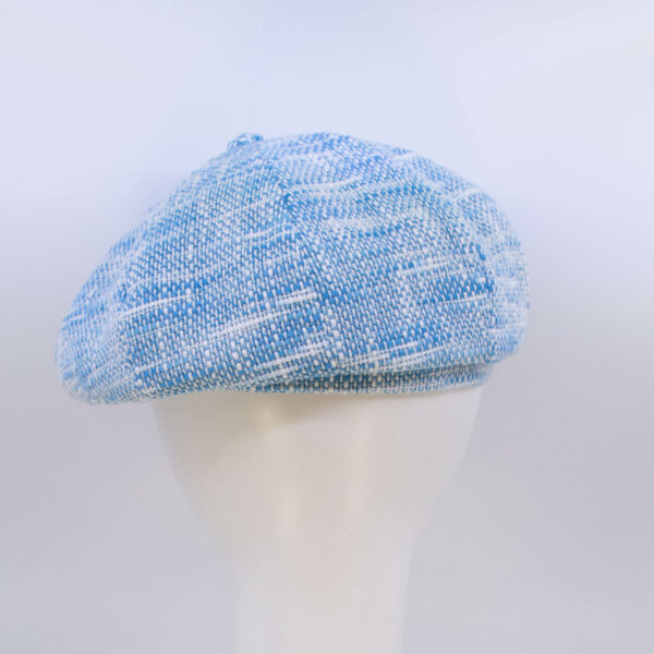 Indigo: Peaky Cap - Sky Tweed (Back View)