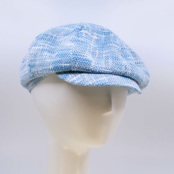 Indigo: Peaky Cap - Sky Tweed (Side View 2)