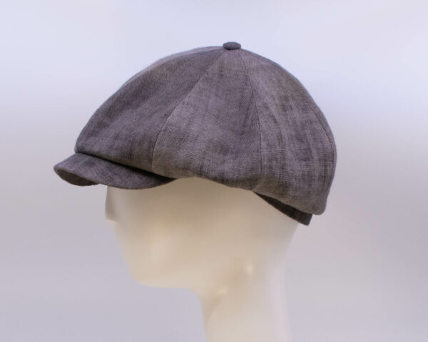 Rose Garden: Peaky Cap - Rose Brown (Linen) (Side View)