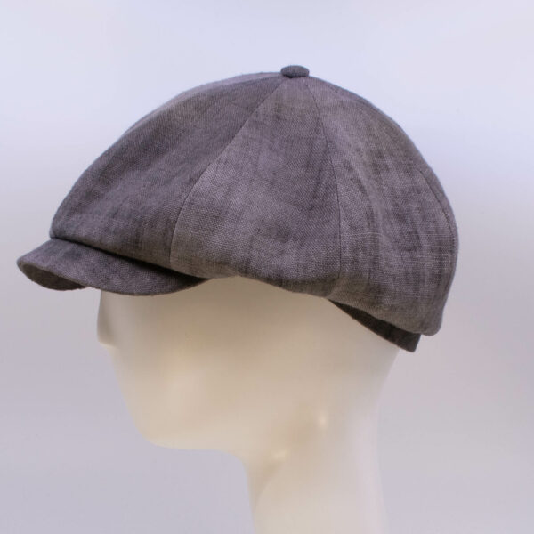 Rose Garden: Peaky Cap - Rose Brown (Linen) (Side View)