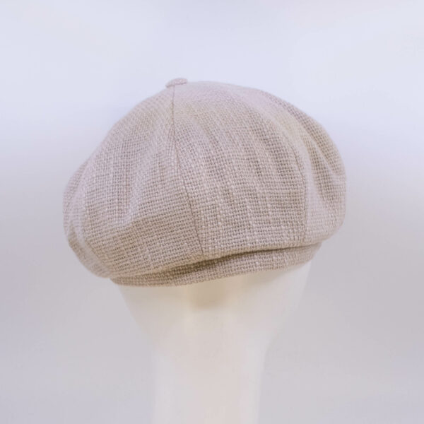 Rose Garden: Peaky Cap - Taupe Burlap (Back View)