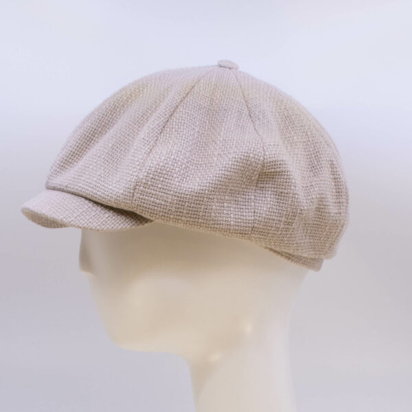 Rose Garden: Peaky Cap - Taupe Burlap (Side View)