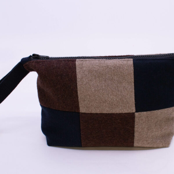 Patchwork Handbag - Neutrals/Navy