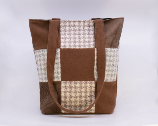 Patchwork Tote-Neutral/Camel-v1