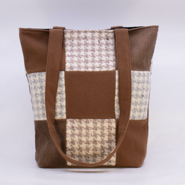 Patchwork Tote-Neutral/Camel-v1