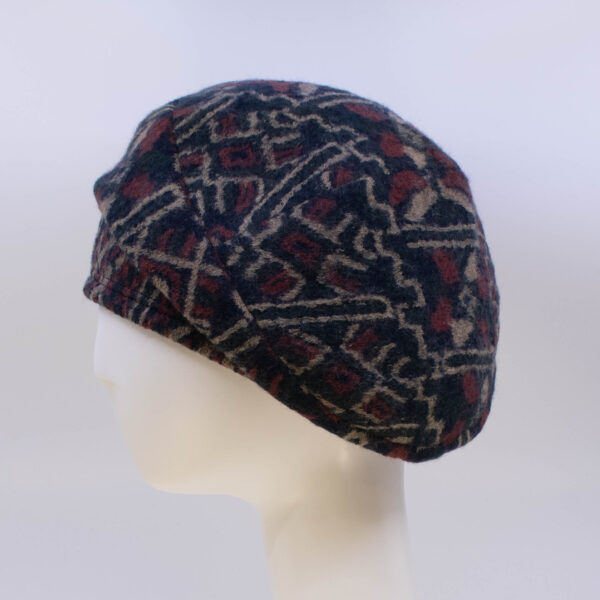 Boiled Wool: Beret - Print (Side View)