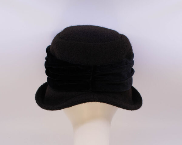 Boiled Wool: Jeanette - Dark Brown/Black (Back View)