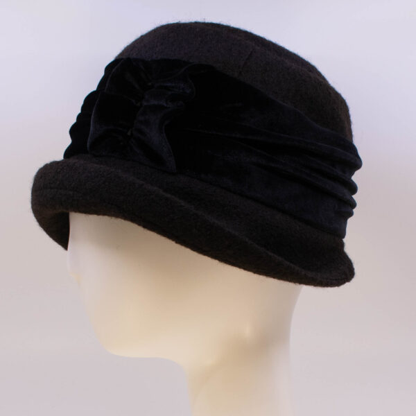 Boiled Wool: Jeanette - Dark Brown/Black (Side View)