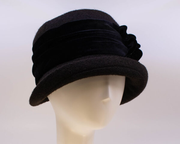 Boiled Wool: Jeanette - Dark Brown/Black (Side View 2)