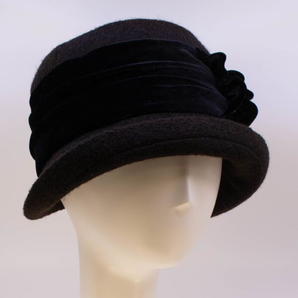 Boiled Wool: Jeanette - Dark Brown/Black (Side View 2)