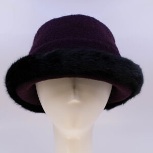 Boiled Wool: Stella - Aubergine/Sochi (Faux Fur)