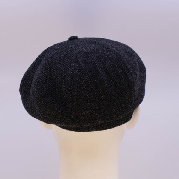 Graphite: Peaky Cap (Mens) - Herringbone (Back View)