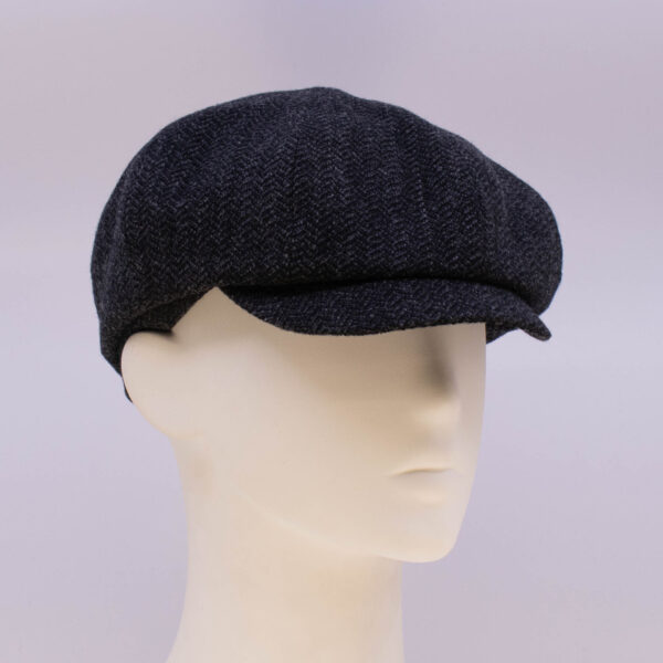 Graphite: Peaky Cap (Mens) - Herringbone (Side View 2)