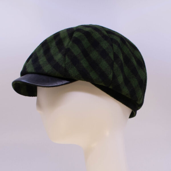 Hunter Check: Peaky Cap - Check (Side View)