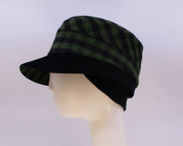 Hunter Check: Private Cap - Check (Side View Ear Cuff)