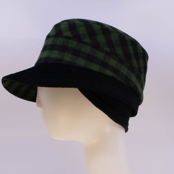 Hunter Check: Private Cap - Check (Side View Ear Cuff)