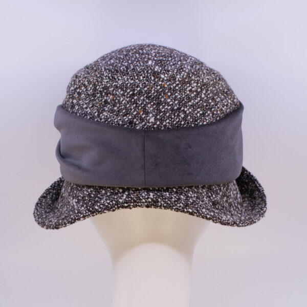 Tweeds: Jeanette (Velvet) - Brown/Grey (Back View)