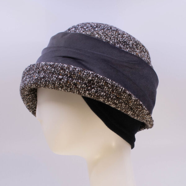 Tweeds: Jeanette (Velvet) - Brown/Grey (Side View Ear Cuff)