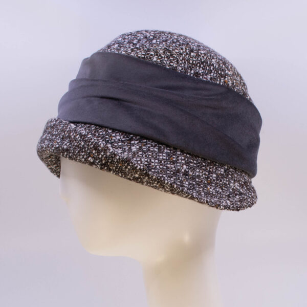 Tweeds: Jeanette (Velvet) - Brown/Grey (Side View)