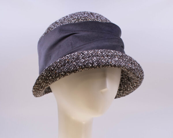 Tweeds: Jeanette (Velvet) - Brown/Grey (Side View 2)