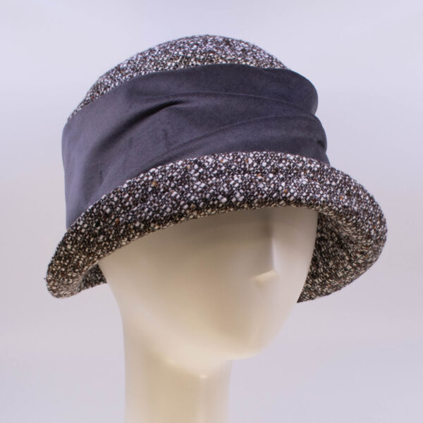 Tweeds: Jeanette (Velvet) - Brown/Grey (Side View 2)