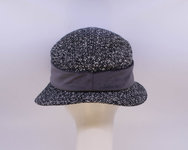 Tweeds: Kaitlin (Velvet) - Black/Grey (Back View)