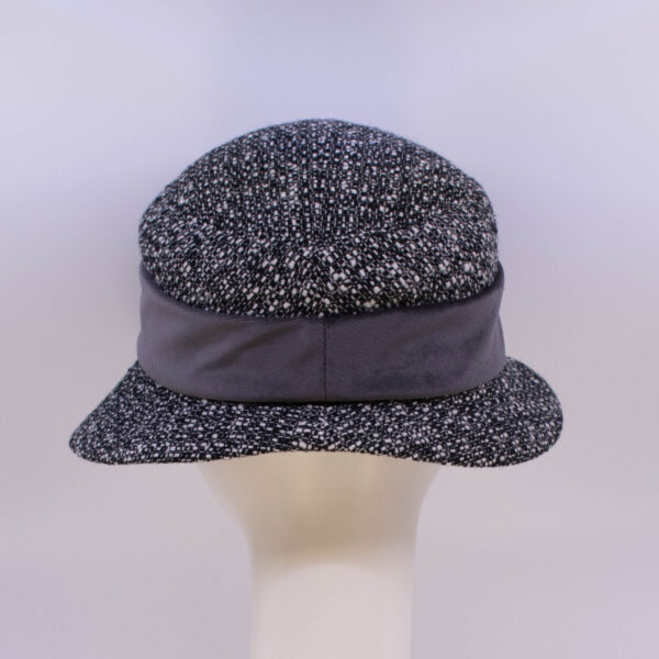 Tweeds: Kaitlin (Velvet) - Black/Grey (Back View)