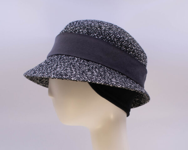 Tweeds: Kaitlin (Velvet) - Black/Grey (Side View Ear Cuff)