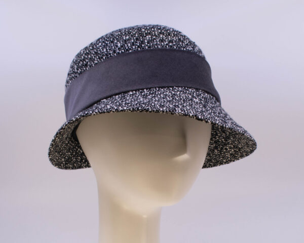 Tweeds: Kaitlin (Velvet) - Black/Grey (Side View 2)