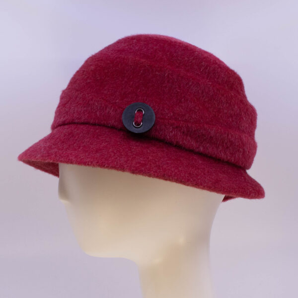 Mohair: Freda - Red (Side View)