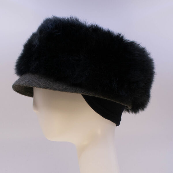 Mohair: Trapper Jane (Oso) - Loden/Oso (Faux Fur) (Side View Ear Cuff)