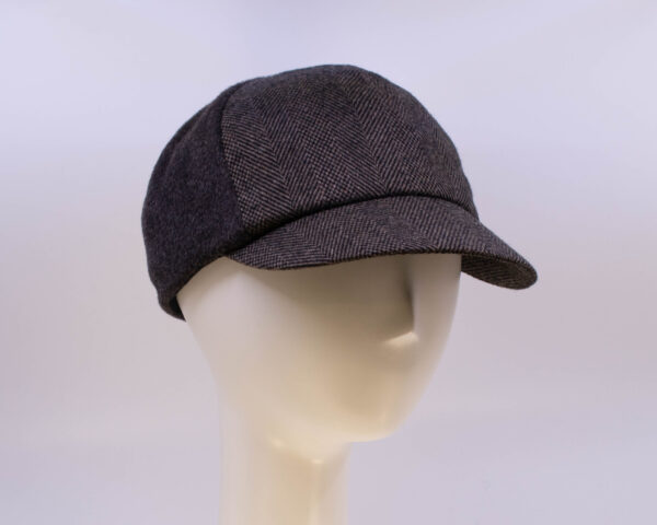 Mohair: Ball Cap - Brown/Tan Herringbone (Side View 2)