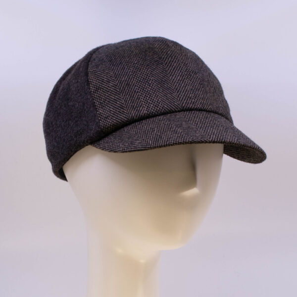 Mohair: Ball Cap - Brown/Tan Herringbone (Side View 2)