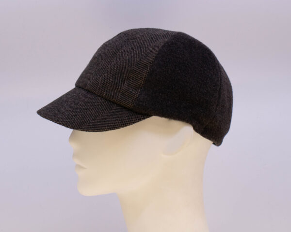 Mohair: Ball Cap (Mens) - Brown/Tan Herringbone (Side View)