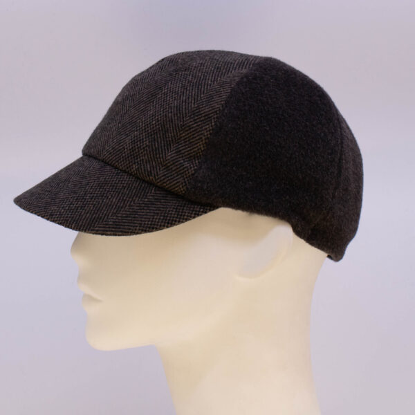 Mohair: Ball Cap (Mens) - Brown/Tan Herringbone (Side View)