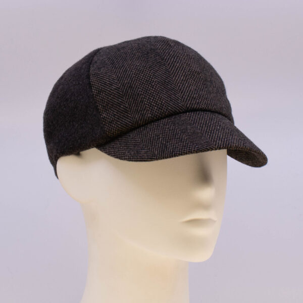 Mohair: Ball Cap (Mens) - Brown/Tan Herringbone (Side View 2)