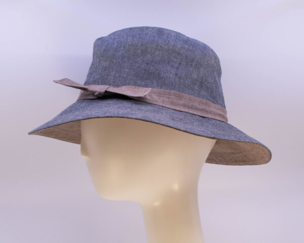 Chambray: Alexandra - Grey/Sepia (Side View)