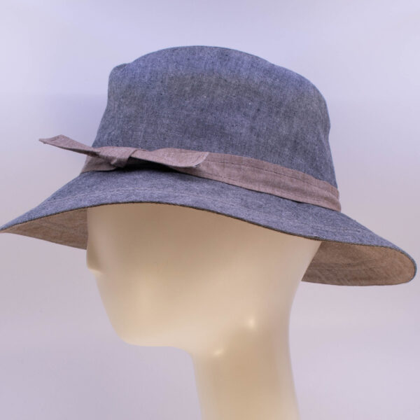 Chambray: Alexandra - Grey/Sepia (Side View)