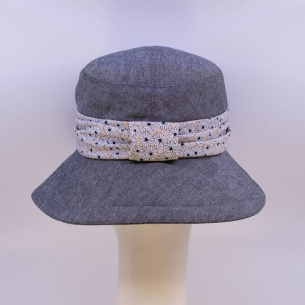 Chambray: Felice (Wrap) - Grey/Daisy (Back View)