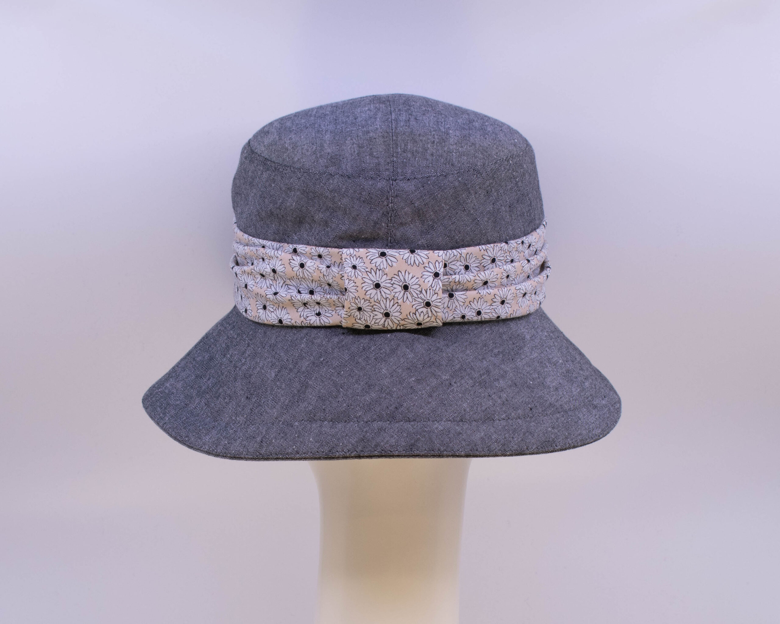 Chambray: Felice (Wrap) - Grey/Daisy (Back View)